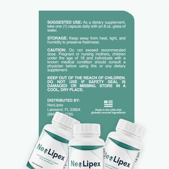 Tabela nutricional do Neo Lipex